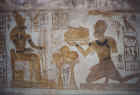 Relief painting inside the Great temple of Ramses II