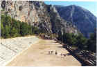 The well-preserved stadium at Delphi